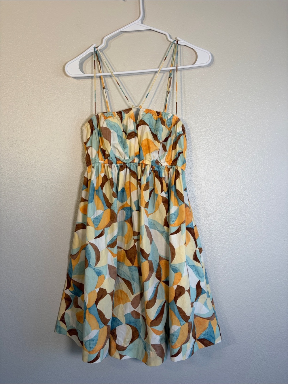 Abercrombie Strappy Mini Dress in Geometric Multi - S